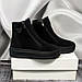 Черевики жіночі зимові шкіряні замшеві на хутрі на платформі чорні 36-41 розмір від виробника, фото 3