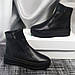 Черевики жіночі зимові шкіряні замшеві на хутрі на платформі чорні 36-41 розмір від виробника, фото 5