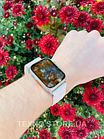 Умные смарт-часы Apple Watch Ultra 49mm с магнитной зарядкой и голосовым вызовом Amoled-дисплей + ремешок Белый