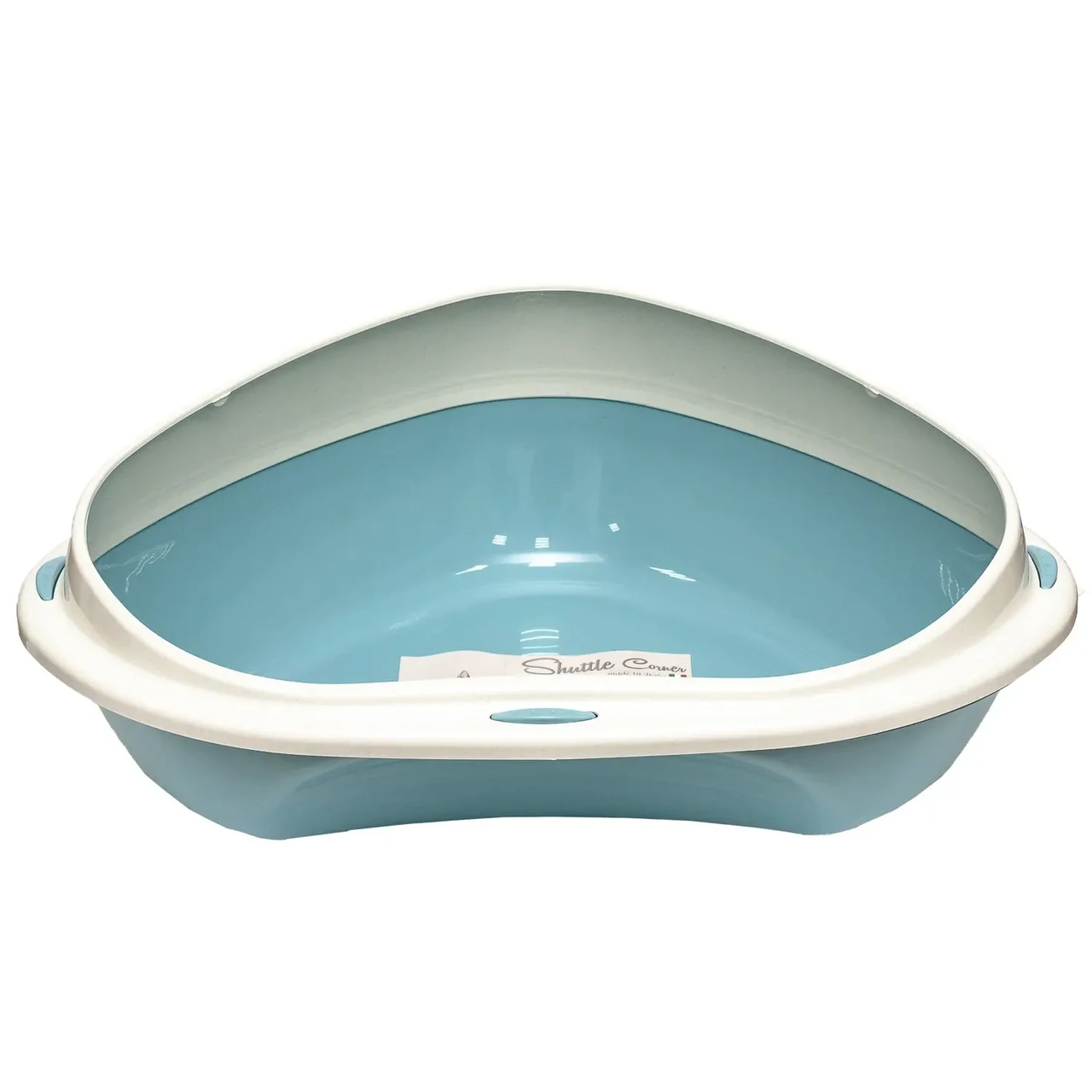 Туалет кутовий з бортиком Georplast Shuttle Corner для кішок 58 x 48 x 20,5 см блакитний