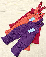 Детский зимний полукомбинезон для девочки 86-110 лыжные штаны