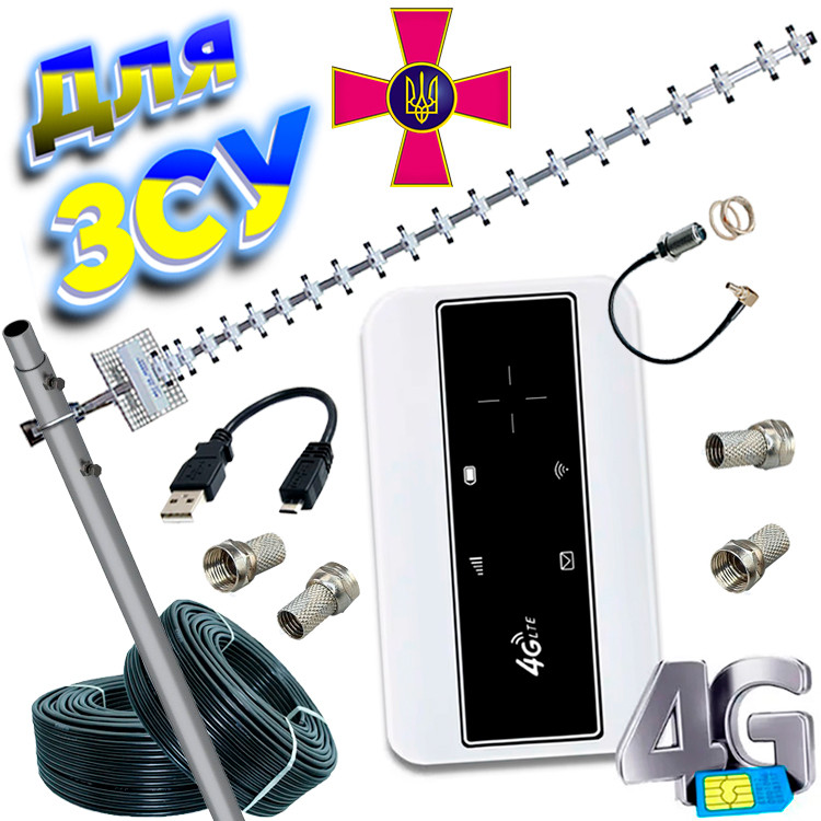 Потужний компактний 4G Wi-Fi комплект (Мобільний роутер TianJie MF-904 + Антена 21 дБ)