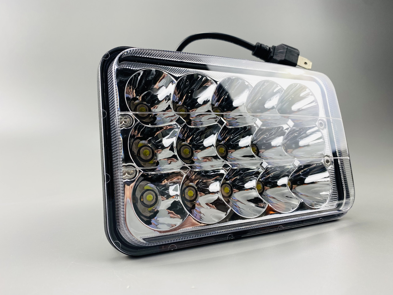 Фара LED прямокутна 45W 15 ламп дальній і ближній промінь 10/30V 6000K автомобільне освітлення фара світлодіод, фото 1