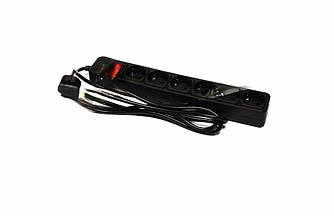 Сетевой фильтр, удлинитель Optima Base 6 1,8m BLACK провод 3*0,75мм2 ax-1260