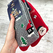 Чоловічі новорічні шерстяні шкарпетки з махрою Корона, фото 4