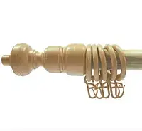 Карниз трубчатый одинарный Дуб Светлый,толщина 28мм,кронштейны,кольца и крючки