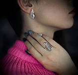 Срібний комплект прикрас “Крило” — символ свободи та сили духу 🕊️, фото 2