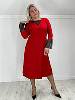 Женское платье 2415 (48-50, 52-54, 56-58 ) (цвета: красный, черный) СП