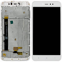 Экран (дисплей) Xiaomi Redmi Note 5A Prime MDG6S 3/32 Gb + тачскрин белый с рамкой