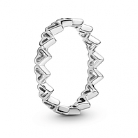 Серебряное кольцо Pandora Кольцо сердец 58 перстень серебряный
