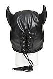 Маска Master Series Dungeon Demon Bondage Mask with Horns - Black SO8800, фото 4