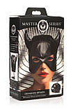 Маска Master Series Dungeon Demon Bondage Mask with Horns - Black SO8800, фото 8
