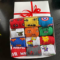 Тор! Подарочный бокс мужских носков на 12 пар 40-45 г. "Marvel"