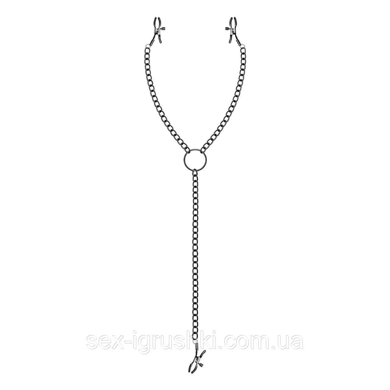 Затискачі для сосків та клітору Bedroom Fantasies Nipple & Clit l Clamps - Black SO8818