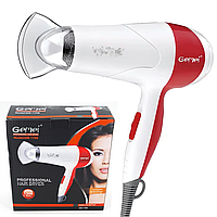 Фен для волос 1300Вт, 2 режима температуры, 2 мощности обдува, Gemei GM-1708 / Мощный фен для сушки волос