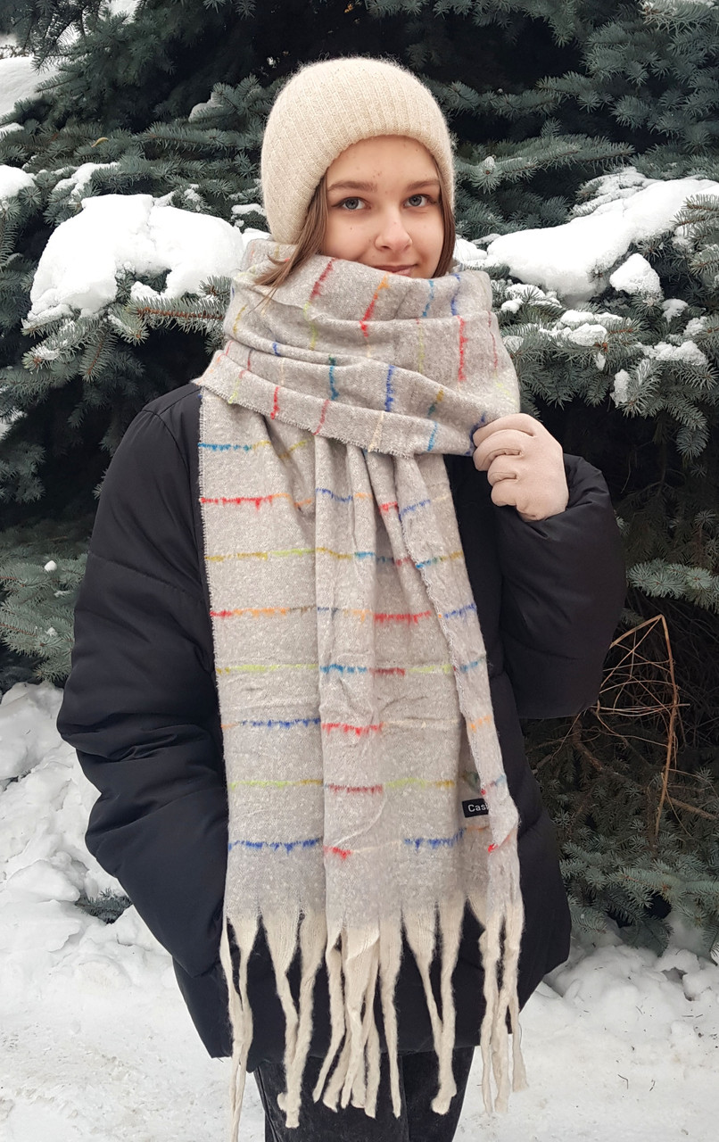 Шарф теплий зимовий corean сірий