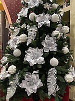 Різдвяна квітка магнолія . Новорічна прикраса - магнолія біла (22 см), фото 8