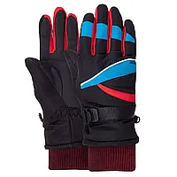 Перчатки горнолыжные теплые детские SP-Sport C-51-1 M-XL Черный-синий-красный