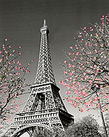 Алмазная мозаика вышивка Эйфелева башня Париж на подрамнике полная 30х40 см 178934