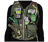 Війсковий набір D 012А жилет, автомат, пістолет, граната, каска, ніж, окуляри, рація, у пакеті, фото 4