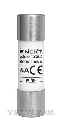 Запобіжник e.fuse.1038.4, типорозмір 10х38, 4 А, E.NEXT, (i0610012), фото 1