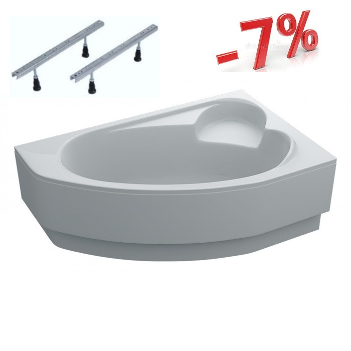 Акрилова кутова ванна права 170x110 Swan Leoni з панеллю, фото 1