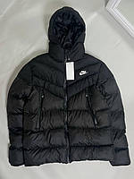 Зимняя куртка мужская утепленная черная с капюшоном NIKE найк