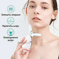 Масажер мікрострумовий світлодіодний EMS для обличчя та шиї Windaily ES-1081 Білий, фото 2