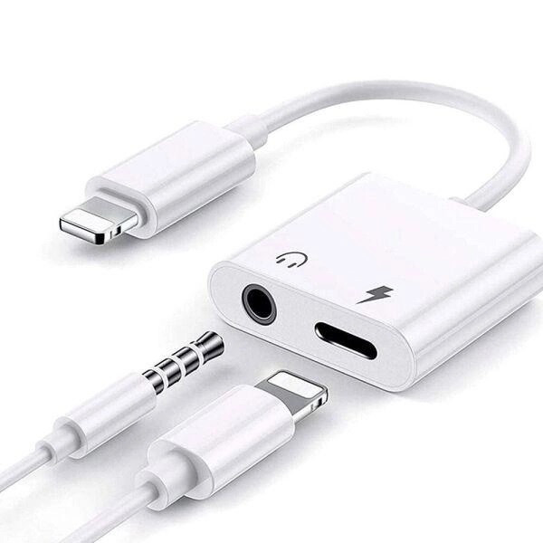 Перехідник XO NBR172B Lightning to Lightning & 3,5mm audio Білий