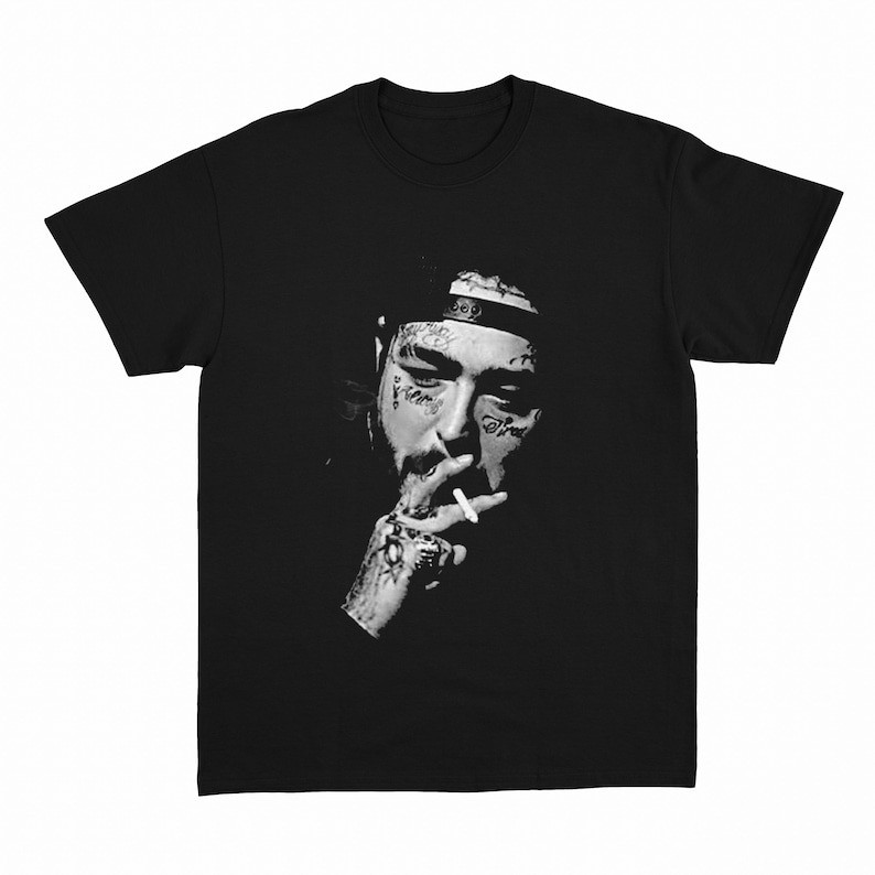 Футболка чорна LOYS реп Post Malone Face XS