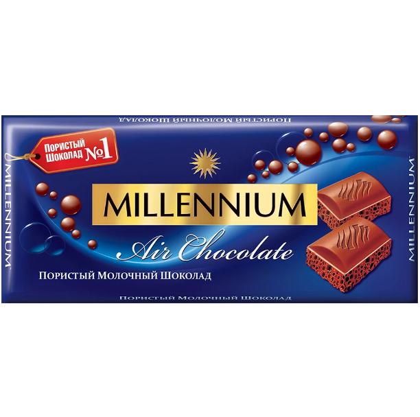 Шоколад Millennium молочний пористий 90 г