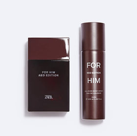 Набір чоловічі парфуми та спрей для  тіла Zara For Him Red Edition Edp + All-over Spray 100 Мл