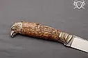 Нож ручной работы "Огненный сокол" 140х29х5мм из нержавеющей стали и рукоятью из капа клена, фото 3