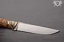 Нож ручной работы "Огненный сокол" 140х29х5мм из нержавеющей стали и рукоятью из капа клена, фото 4