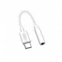 Переходник аудио адаптер XO USB Type-C AUX 3,5 mm female 100мм White (NB-R161)