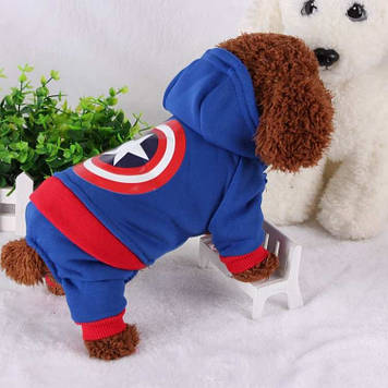 Спортивний костюм для собак Pet Style "Капітан Америка" Синій