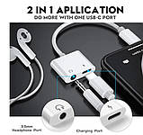 Перехідник для навушників і заряджання Samsung USB Type-C на AUX штекер 3.5 мм Type-C зарада Galaxy S23 S22 A54, фото 3