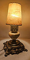 Антикварная лампа ночник бронза натуральный камень
