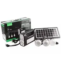 Фонарь прожектор аккумуляторный Солнечная станция +3 лампы GD Lite 8017-2