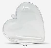 Роз'ємна пластикова форма Серце 8 см, 5 шт/уп
