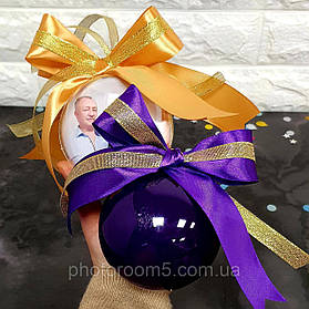 Новорічні кулі з Фото односторонні (1 фото) Фіолетовий