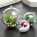 Прозора пластикова куля для декора, діаметр 7 см, 5 шт/уп, фото 3