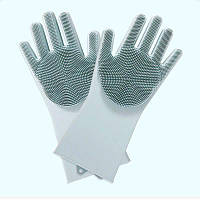 Силіконові багатофункціональні рукавички для миття й чищення Magic Silicone Glov Сірий