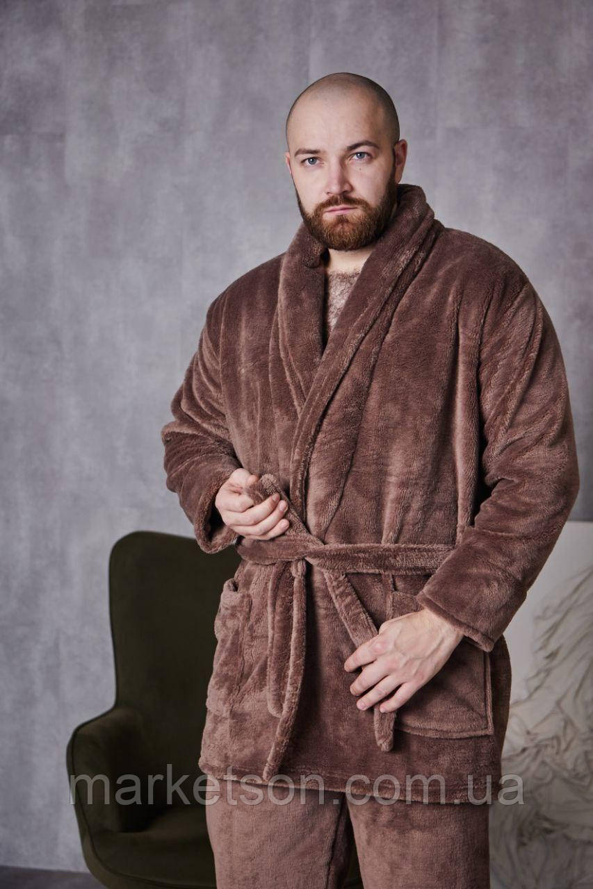 Чоловіча піжама махрова тепла домашній костюм L,XL,2XL,3XL