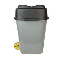 Пластикове відро для збору сміття 60Л FLAT VORTEX, сірий SNMZ, фото 2