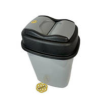 Пластикове відро для збору сміття 60Л FLAT VORTEX, сірий SNMZ, фото 4