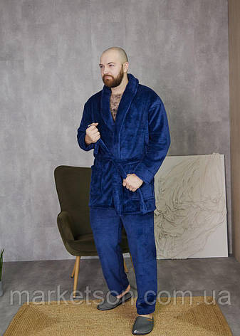 Чоловіча піжама махрова тепла домашній костюм L,XL,2XL,3XL, фото 1