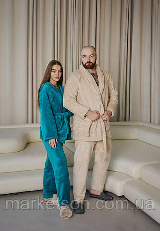 Чоловіча піжама махрова тепла домашній костюм L,XL,2XL, фото 1