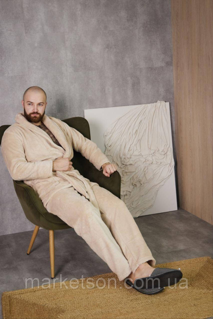 Чоловіча піжама махрова тепла домашній костюм L,XL,2XL