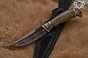 Ніж ручної роботи "Сокол М" 130х29х4мм з дамаської сталі та ручкою з гібрида, фото 3